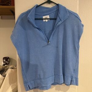 Sundry Light Blue Knit Cutoff Top